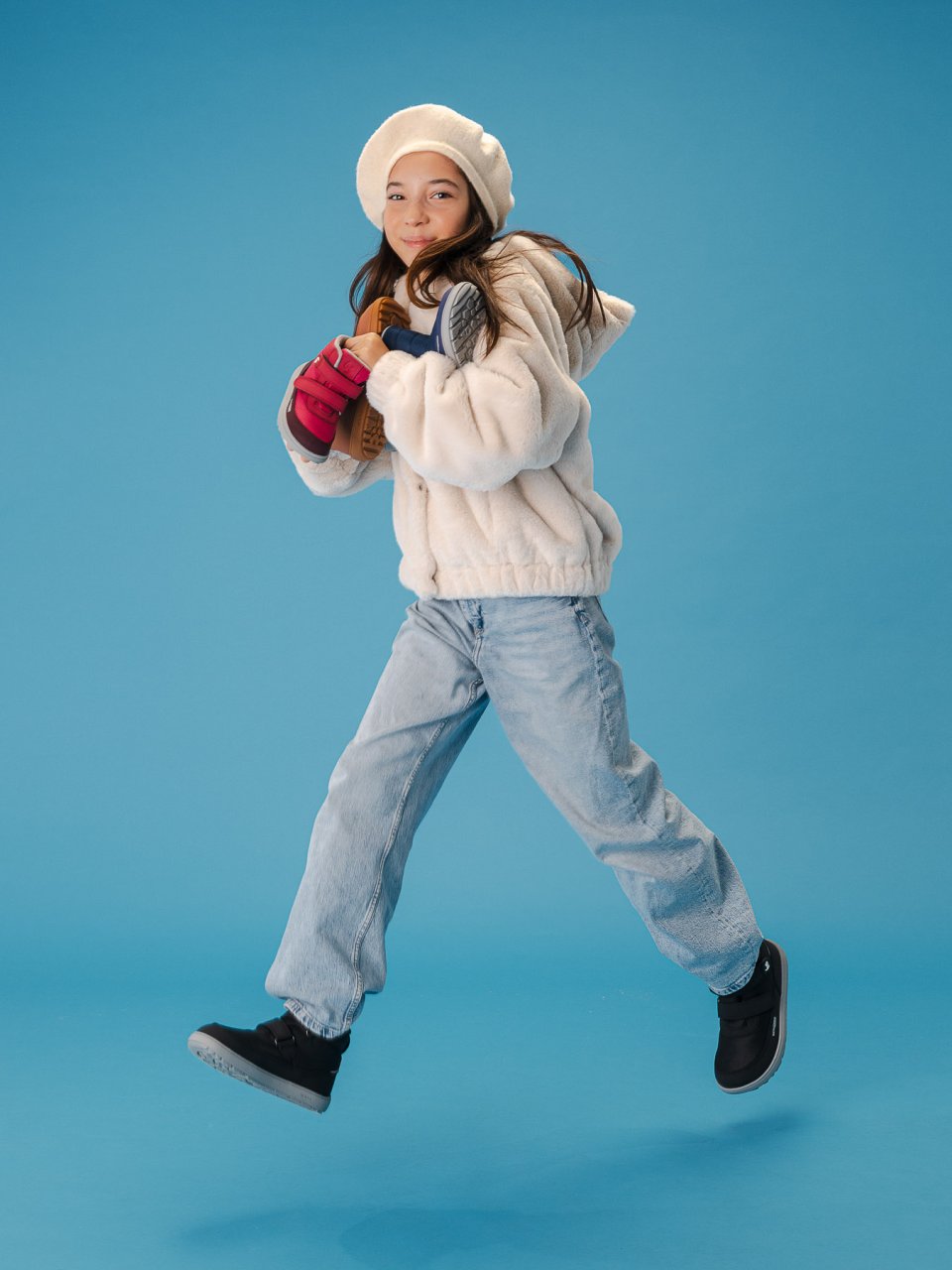 Kids winter barefoot boots Be Lenka Zippu Junior - Black & Grey