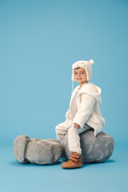 Kids winter barefoot boots Be Lenka Zippu Kids - All Brown