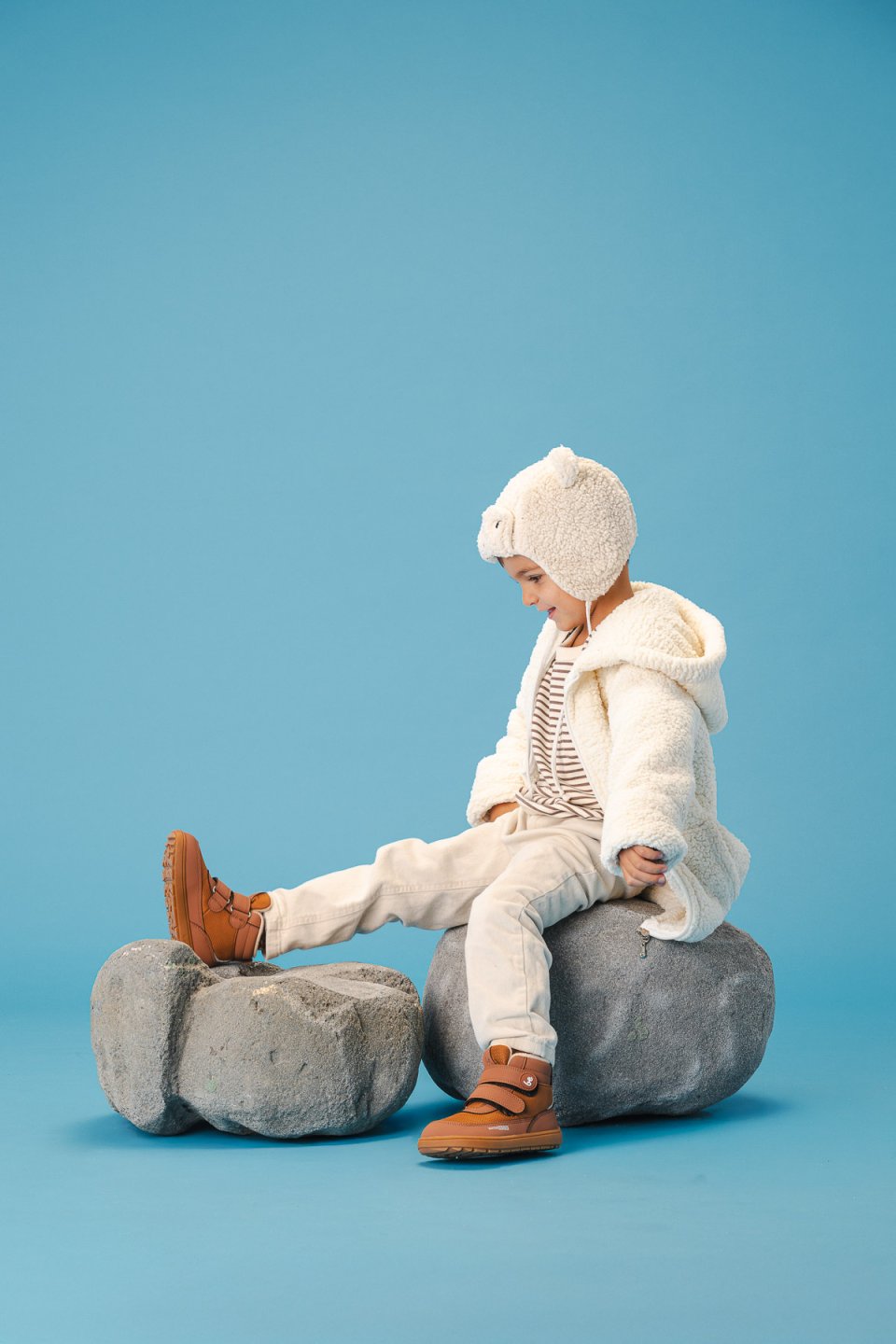 Kids winter barefoot boots Be Lenka Zippu Kids - All Brown