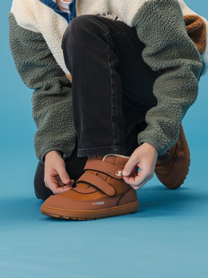 Kids winter barefoot boots Be Lenka Zippu Kids - All Brown