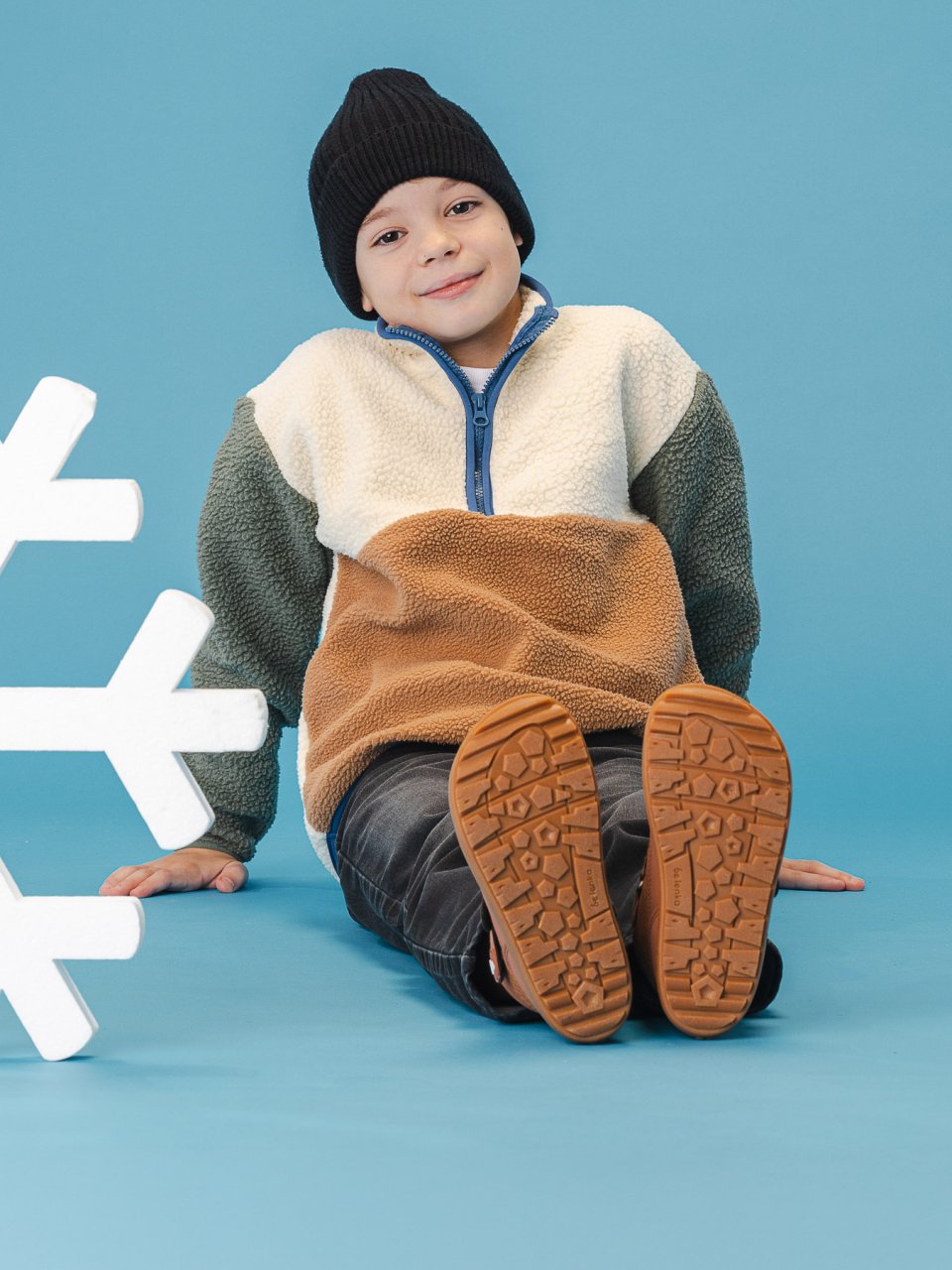 Kids winter barefoot boots Be Lenka Zippu Kids - All Brown