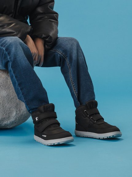 Kids winter barefoot boots Be Lenka Zippu Kids - Black & Grey