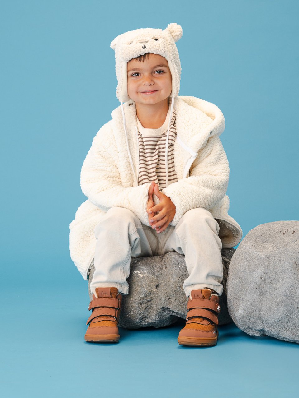 Kids winter barefoot boots Be Lenka Zippu Preschool - All Brown