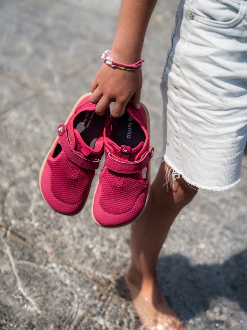 Kids' barefoot sandals Zest Preschool - Berry