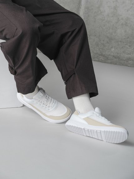 Barefoot Sneakers Barebarics Vaporo - White & Beige