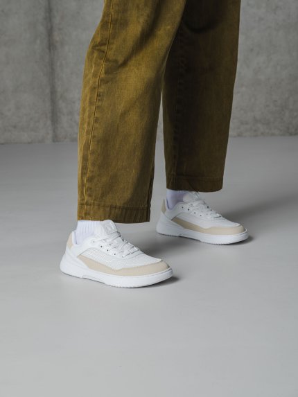 Barefoot Sneakers Barebarics Vaporo - White & Beige