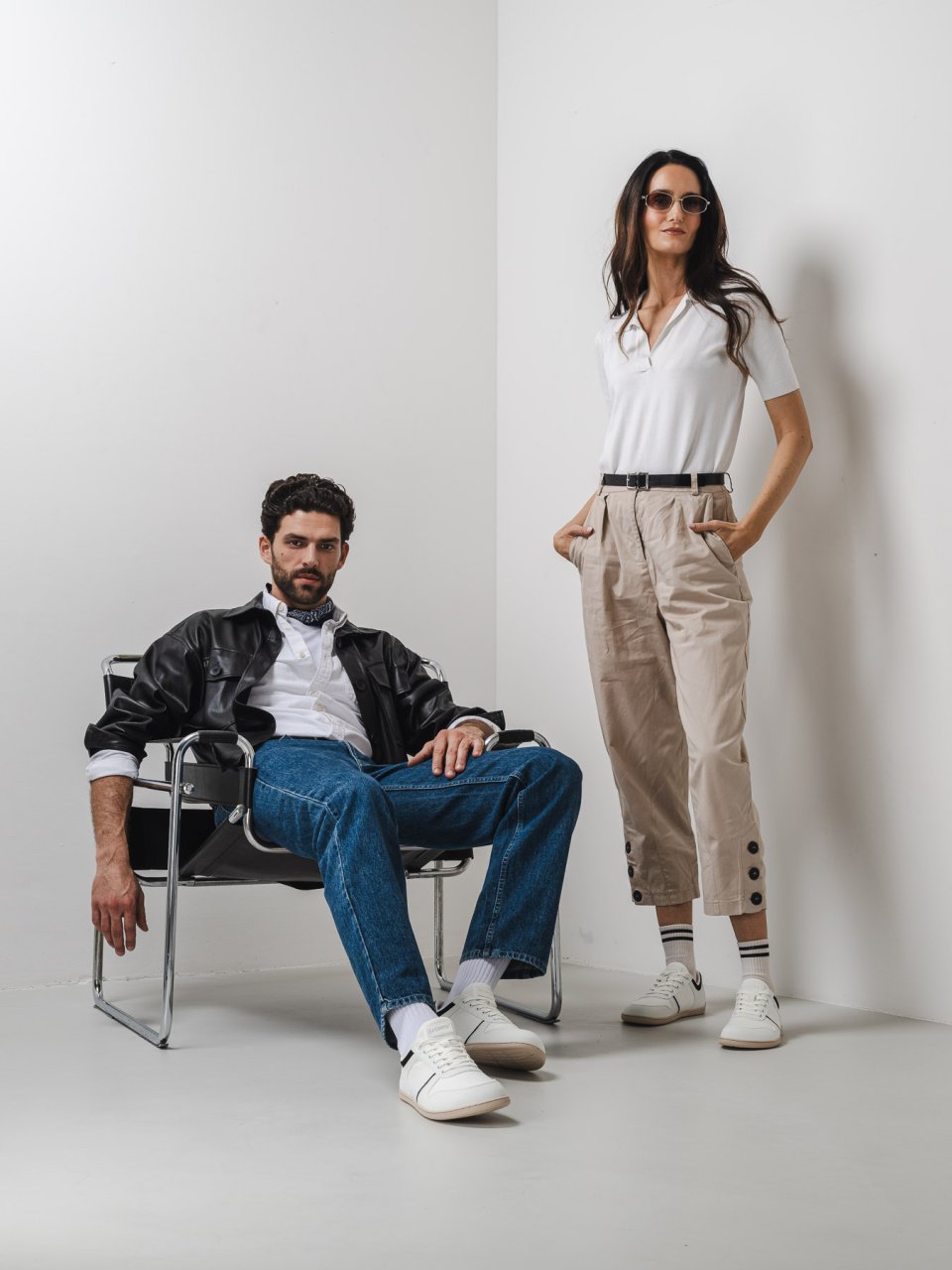 Barefoot Sneakers - Be Lenka Echo - White & Black Vegan