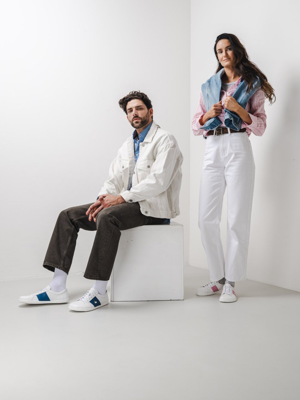 Barefoot Sneakers Be Lenka Elite - White & Dark Blue