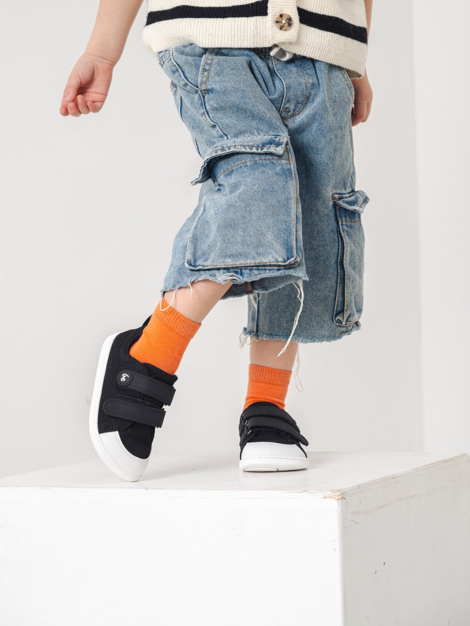 Kids barefoot sneakers Be Lenka Canvi Preschool - Black & White