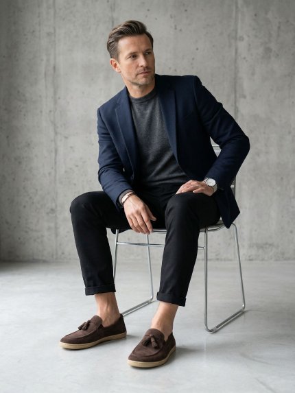 Barefoot Moccasins Be Lenka Portsiders - Dark Brown