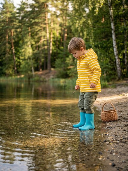 Kids Barefoot Rain Boots Be Lenka Pudds - Aqua Blue