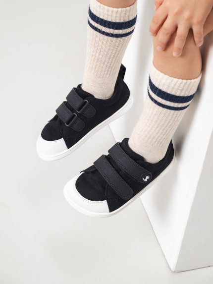Kids barefoot sneakers Be Lenka Canvi Kids - Black & White