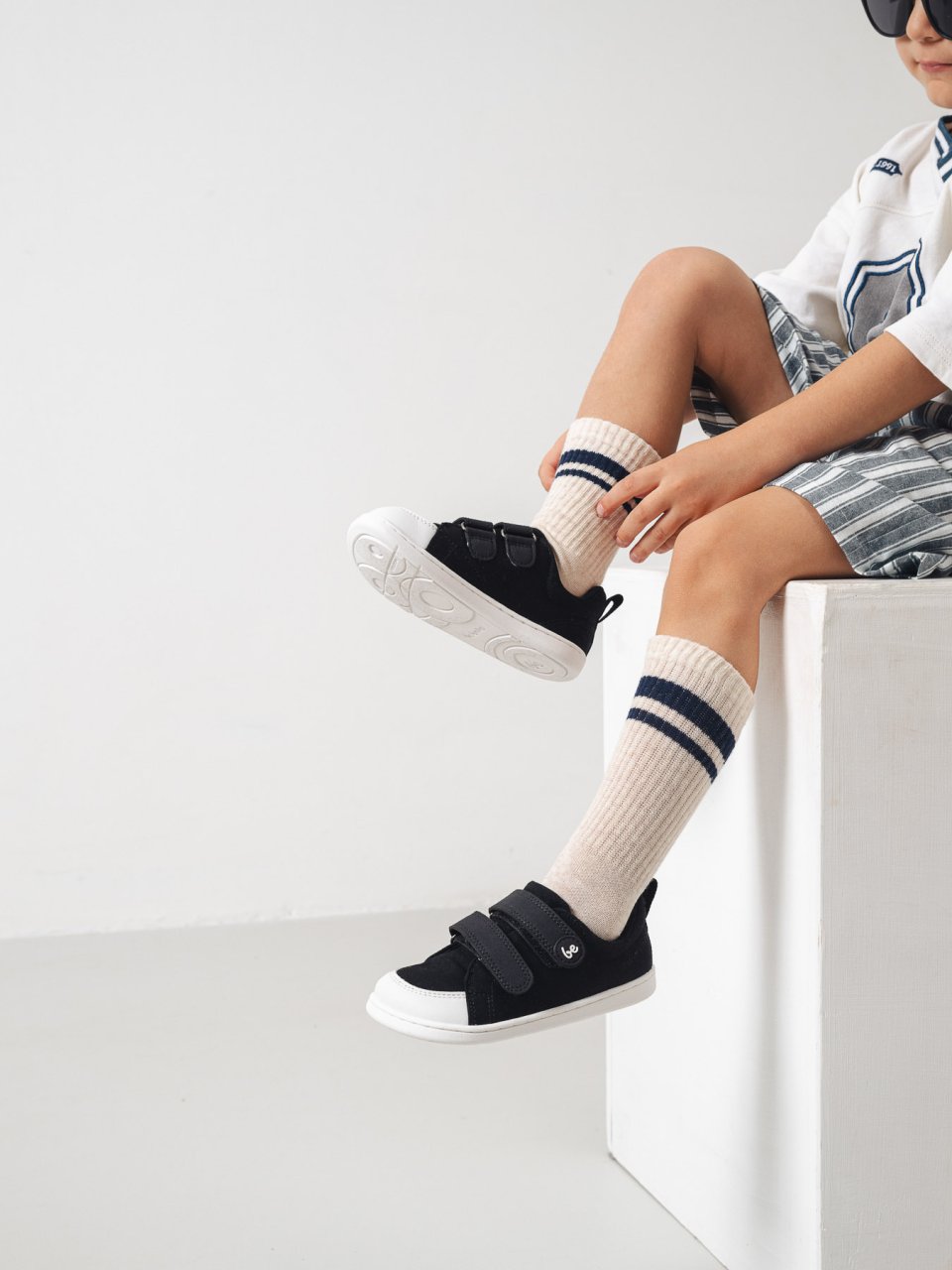 Kids barefoot sneakers Be Lenka Canvi Kids - Black & White