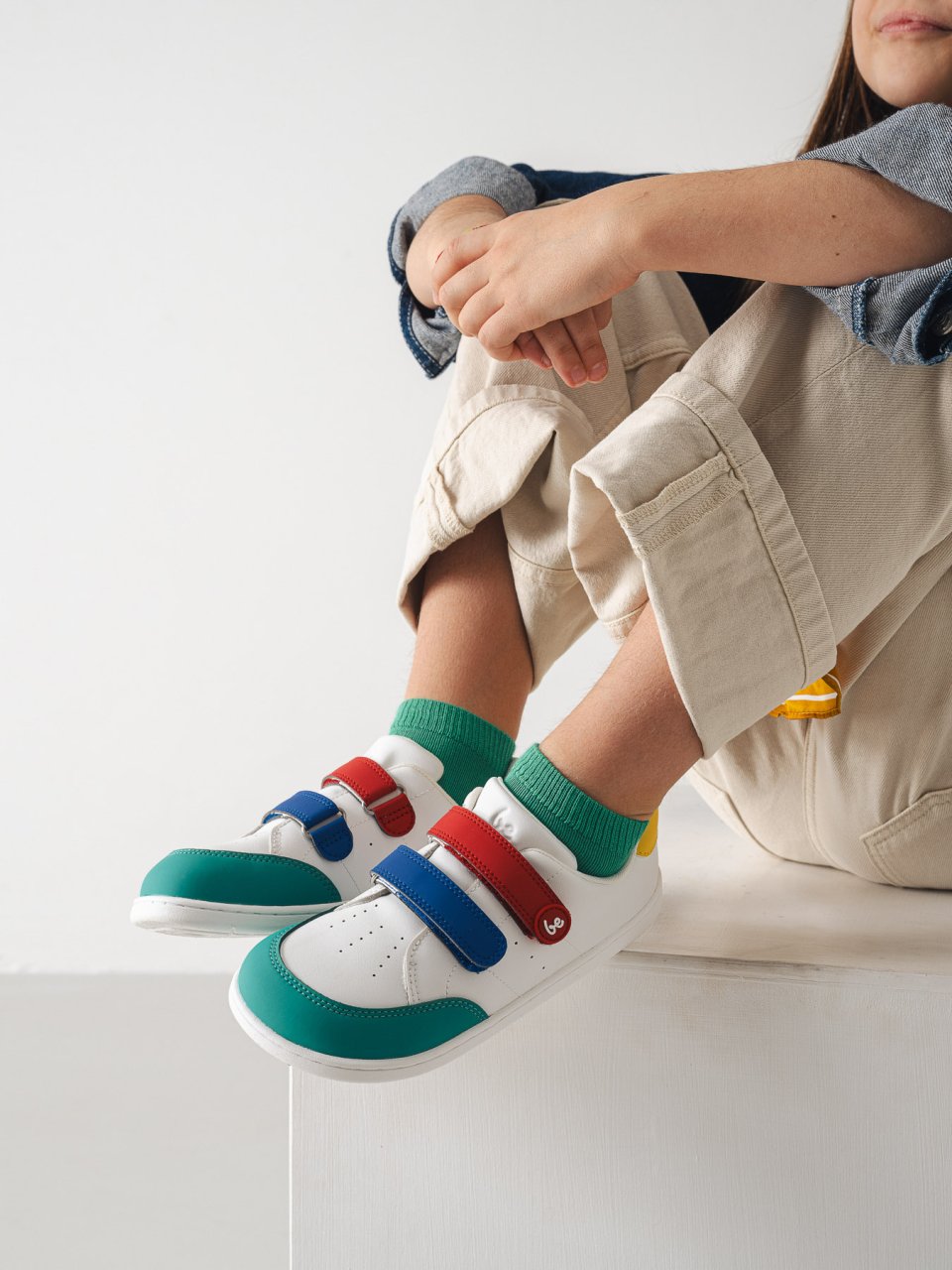 Kids barefoot sneakers Be Lenka Energise Kids - White & Multicolour