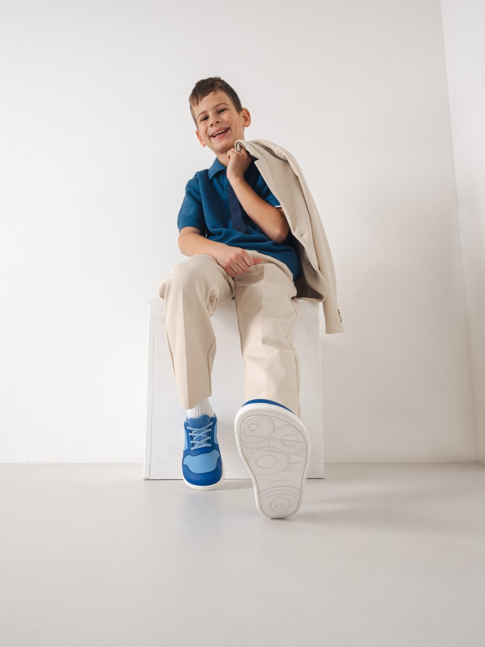 Kids barefoot sneakers Be Lenka Scoot Junior - Light & Royale Blue