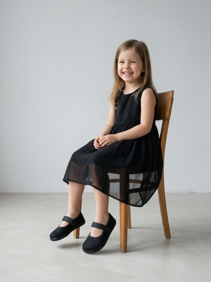 Kids Barefoot Sneakers Be Lenka Tinkee Kids - All Black Sparkle