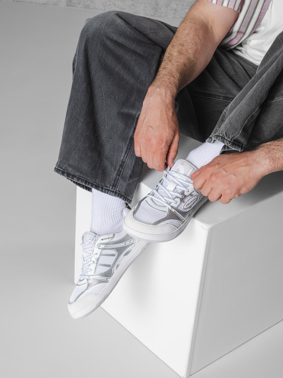 Barefoot Sneakers Barebarics Dropsta - Silver & White