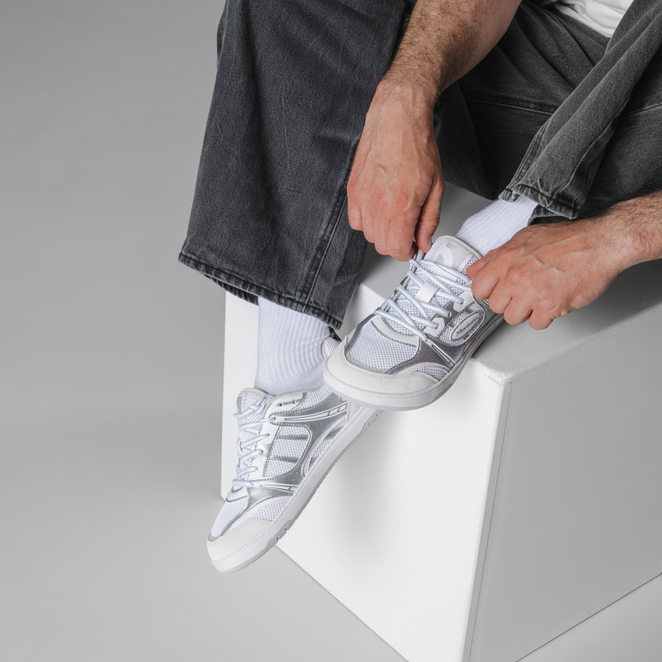 Barefoot Sneakers Barebarics Dropsta - Silver & White