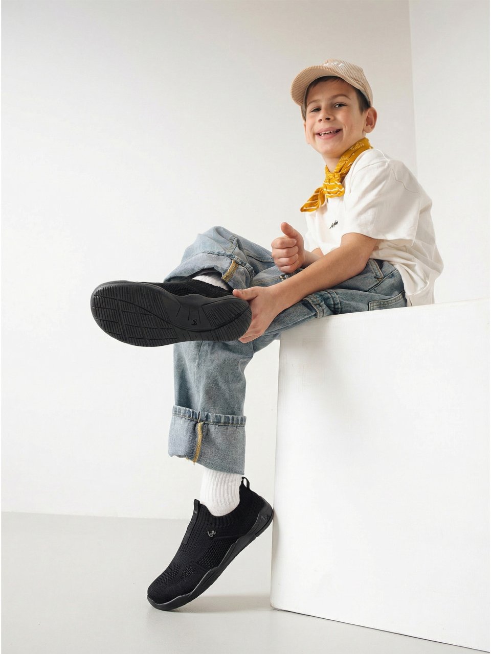 Kid's Barefoot Slip-on Shoes Be Lenka Luppo Junior - All Black