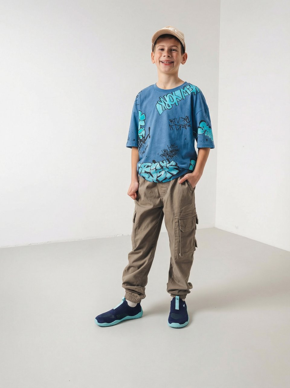 Kid's Barefoot Slip-on Shoes Be Lenka Luppo Junior - Blue & Aqua