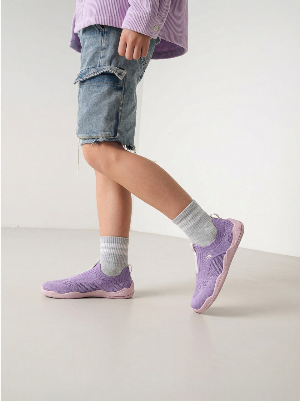 Kid's Barefoot Slip-on Shoes Be Lenka Luppo Junior - Lilac & Pink