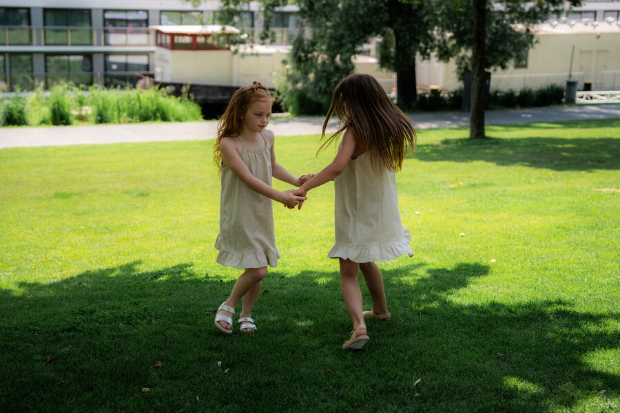 Children playing outdoors in barefoot sandals Children playing outdoors in barefoot sandals