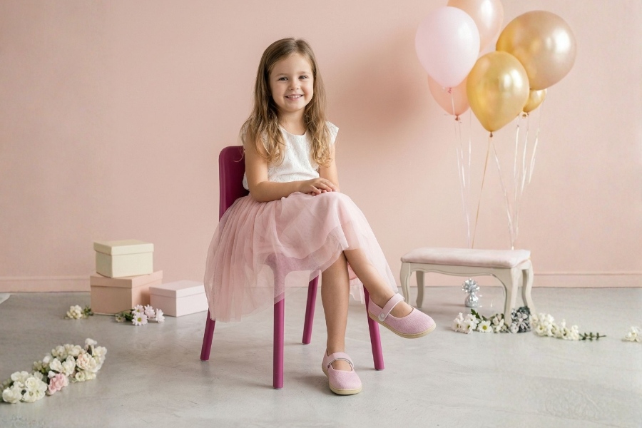 Kids' barefoot ballet flats for a party Kids' barefoot ballet flats for a party