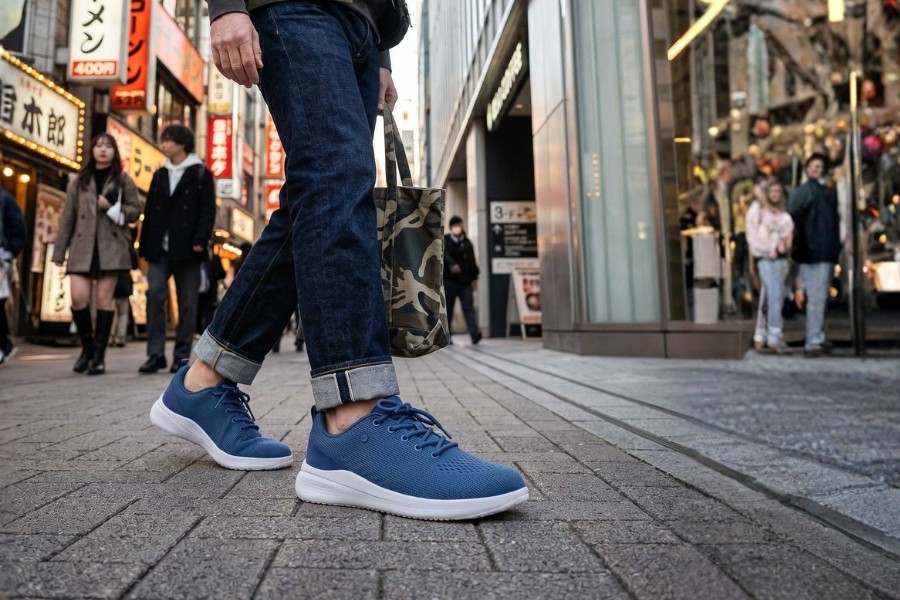 Men's vegan barefoot sneakers worn in the city Men's vegan barefoot sneakers worn in the city