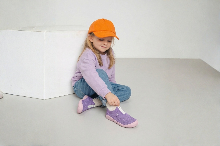 Purple kids' vegan barefoot sneakers Purple kids' vegan barefoot sneakers