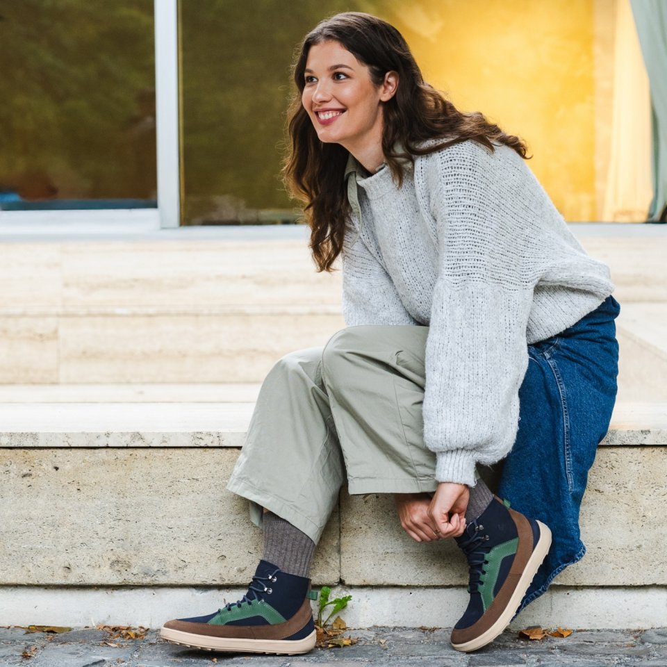Barefoot Boots Be Lenka York - Navy, Brown & Beige