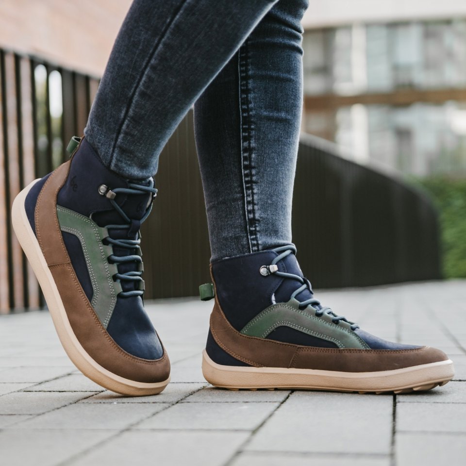 Barefoot Boots Be Lenka York - Navy, Brown & Beige