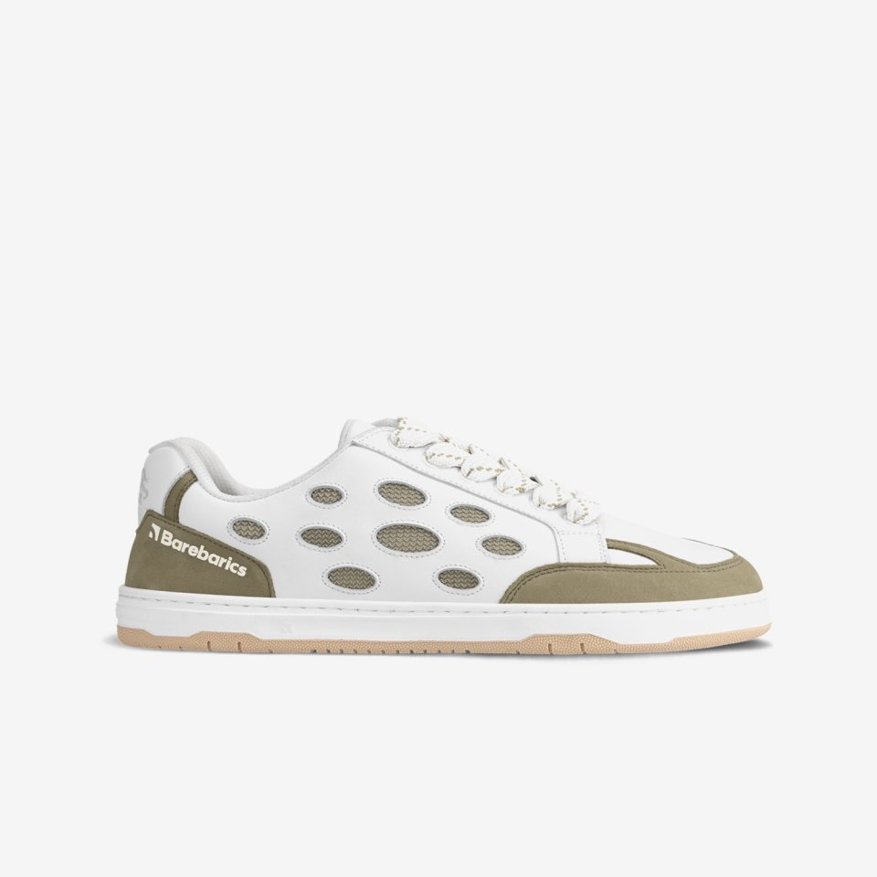Barefoot Sneakers Barebarics Fusion - White & Army Brown