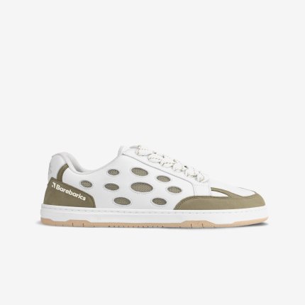 Barefoot Sneakers Barebarics Fusion - White & Army Brown
