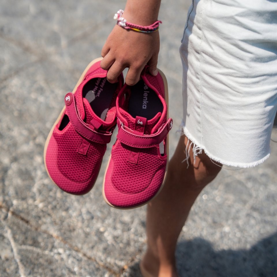 Kids' barefoot sandals Zest Preschool - Berry