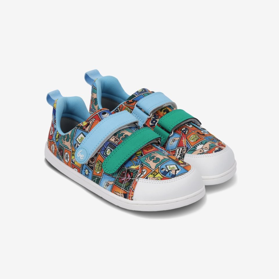 Kids barefoot sneakers Be Lenka Canvi Preschool - Comics Color