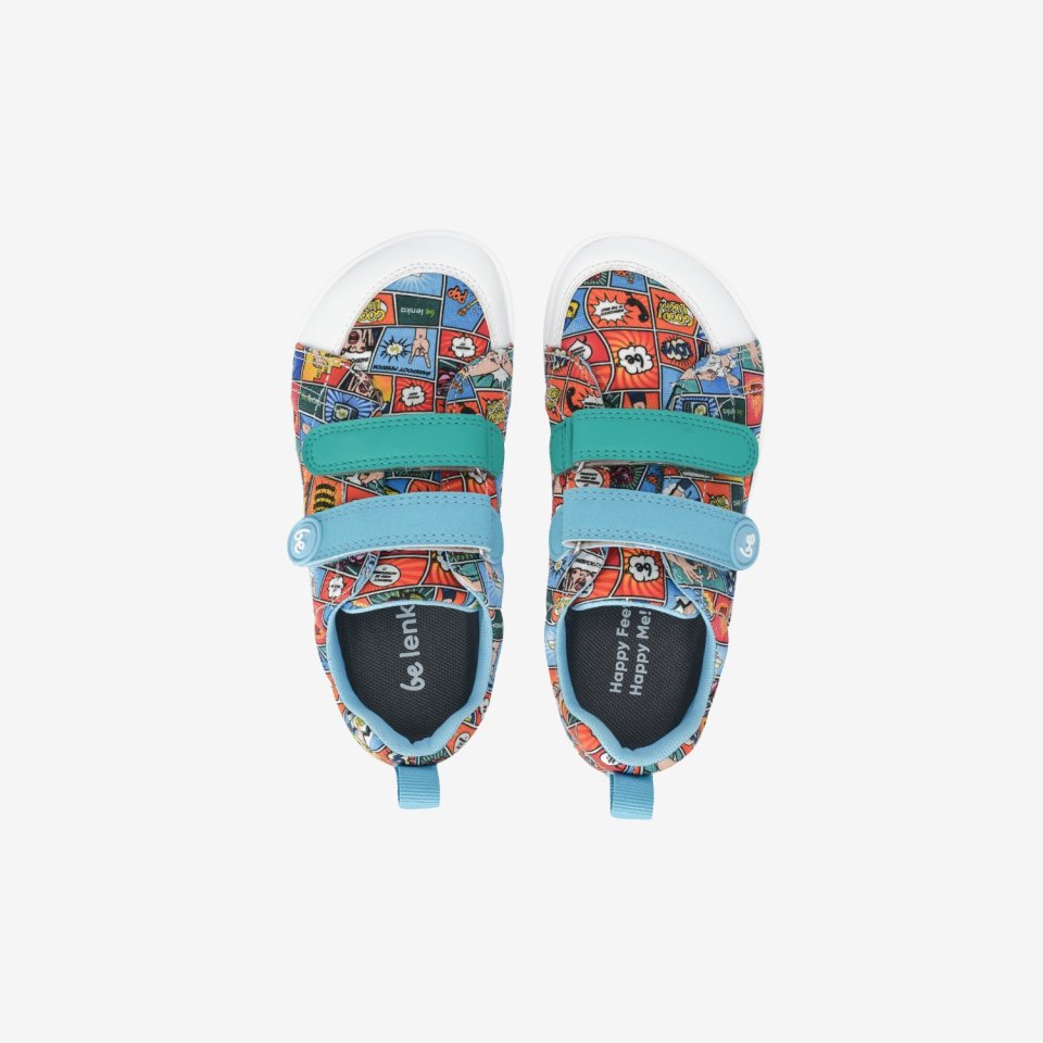 Kids barefoot sneakers Be Lenka Canvi Preschool - Comics Color