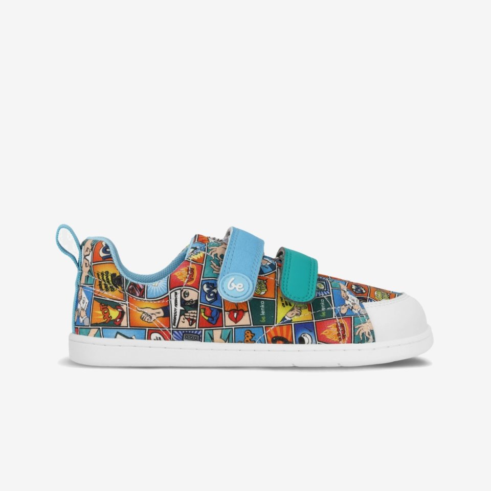 Kids barefoot sneakers Be Lenka Canvi Preschool - Comics Color
