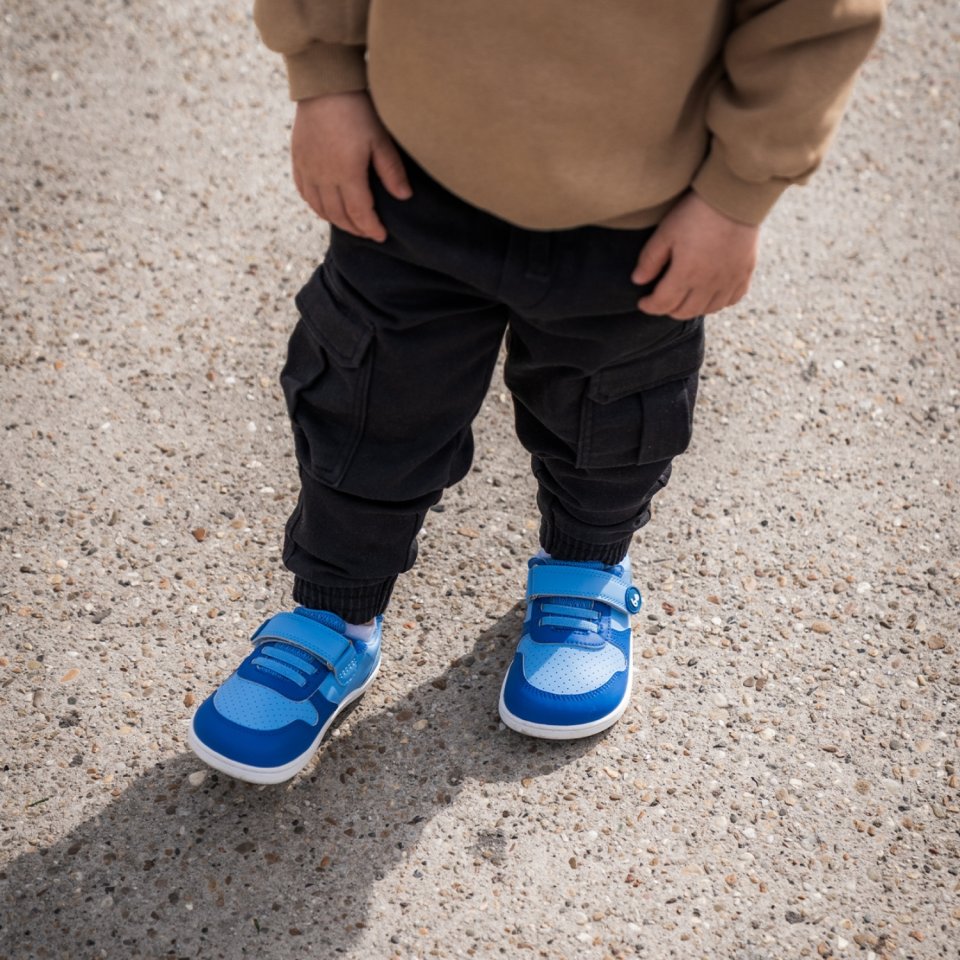 Kids barefoot sneakers Be Lenka Scoot Kids - Light & Royale Blue