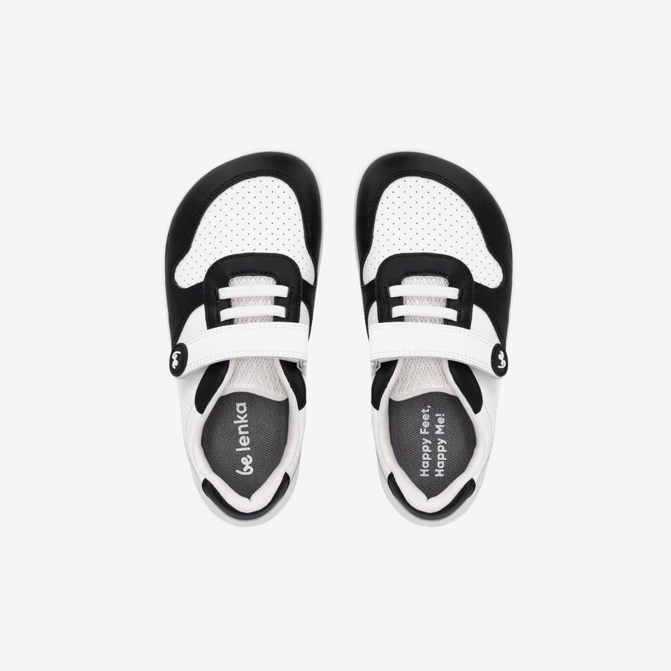 Kids barefoot sneakers Be Lenka Scoot Kids - White & Black