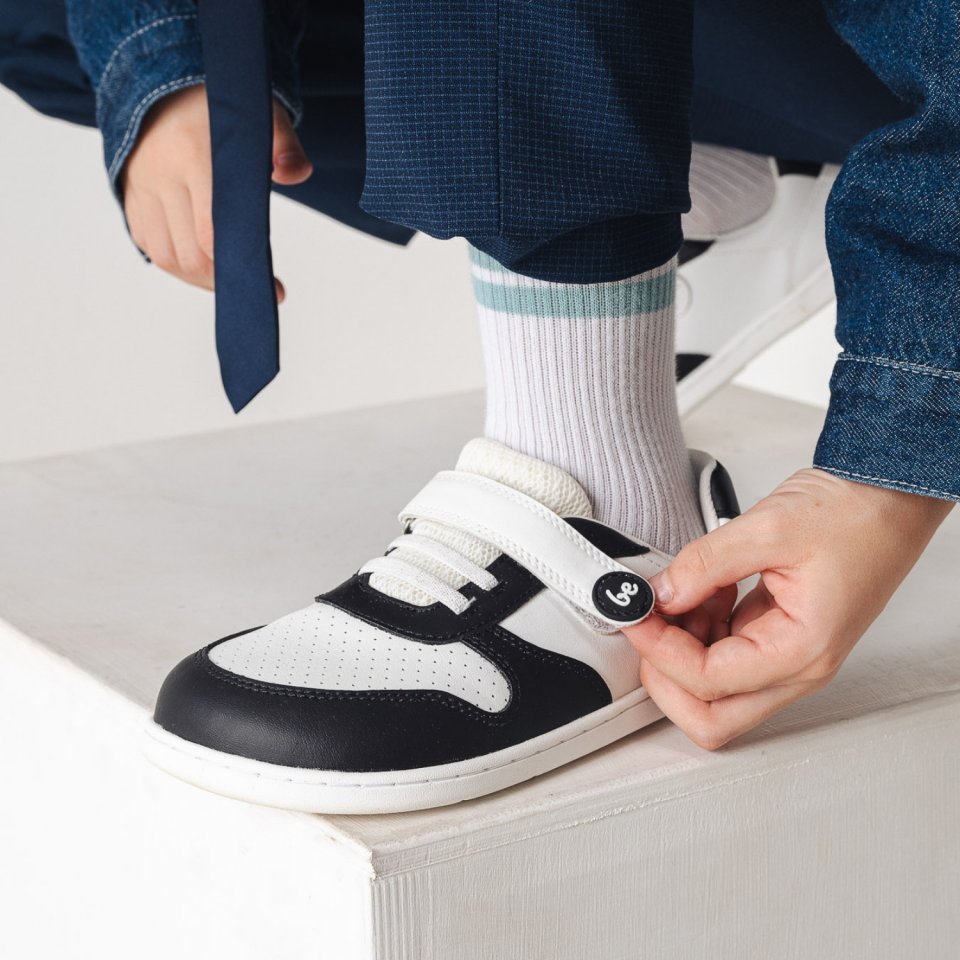Kids barefoot sneakers Be Lenka Scoot Kids - White & Black