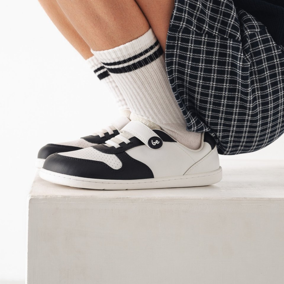 Kids barefoot sneakers Be Lenka Scoot Kids - White & Black