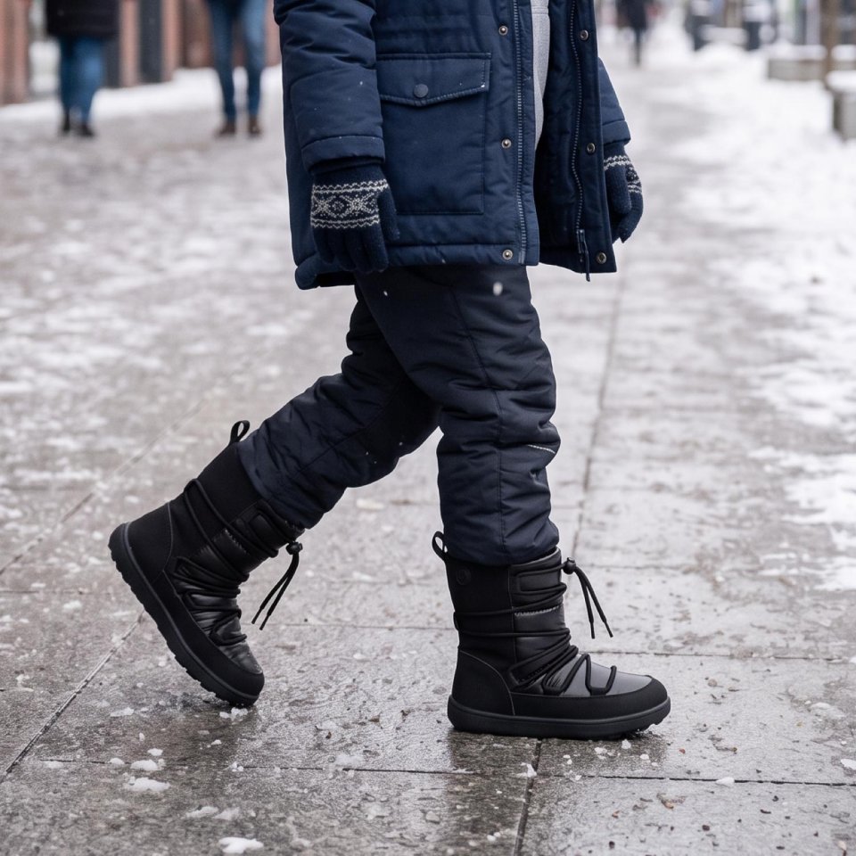 Kids Barefoot Snow Boots Be Lenka Snowfox Kids - All Black