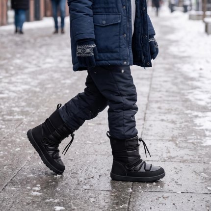 Kids Barefoot Snow Boots Be Lenka Snowfox Kids - All Black