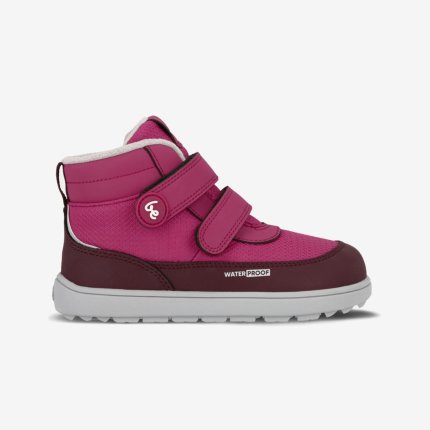 Kids winter barefoot boots Be Lenka Zippu Junior - Berry & Grey