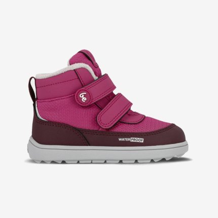 Kids winter barefoot boots Be Lenka Zippu Preschool - Berry & Grey