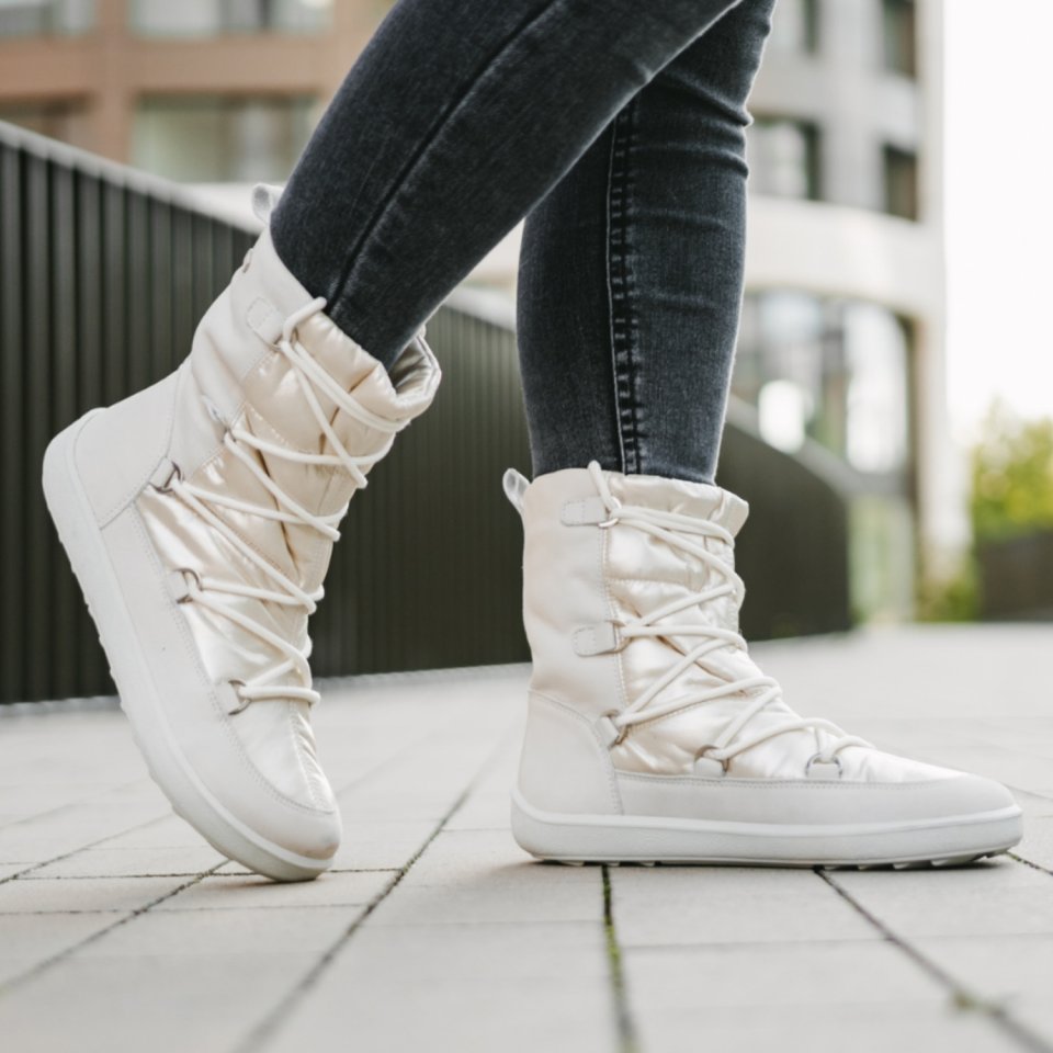 Winter Barefoot Boots Be Lenka Snowfox Woman - Pearl White