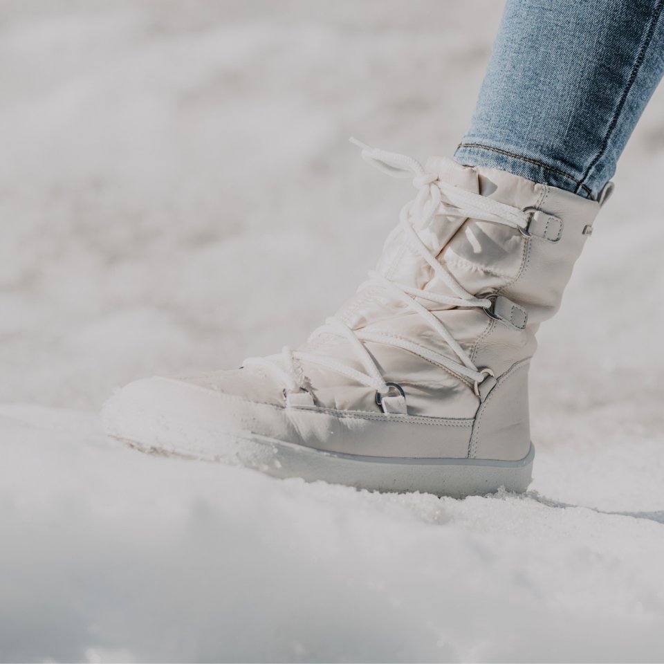 Winter Barefoot Boots Be Lenka Snowfox Woman - Pearl White