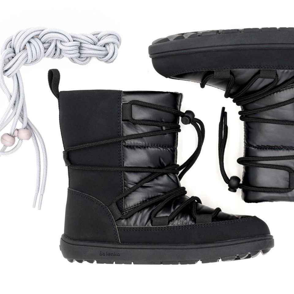 Kids Barefoot Snow Boots Be Lenka Snowfox Kids - All Black