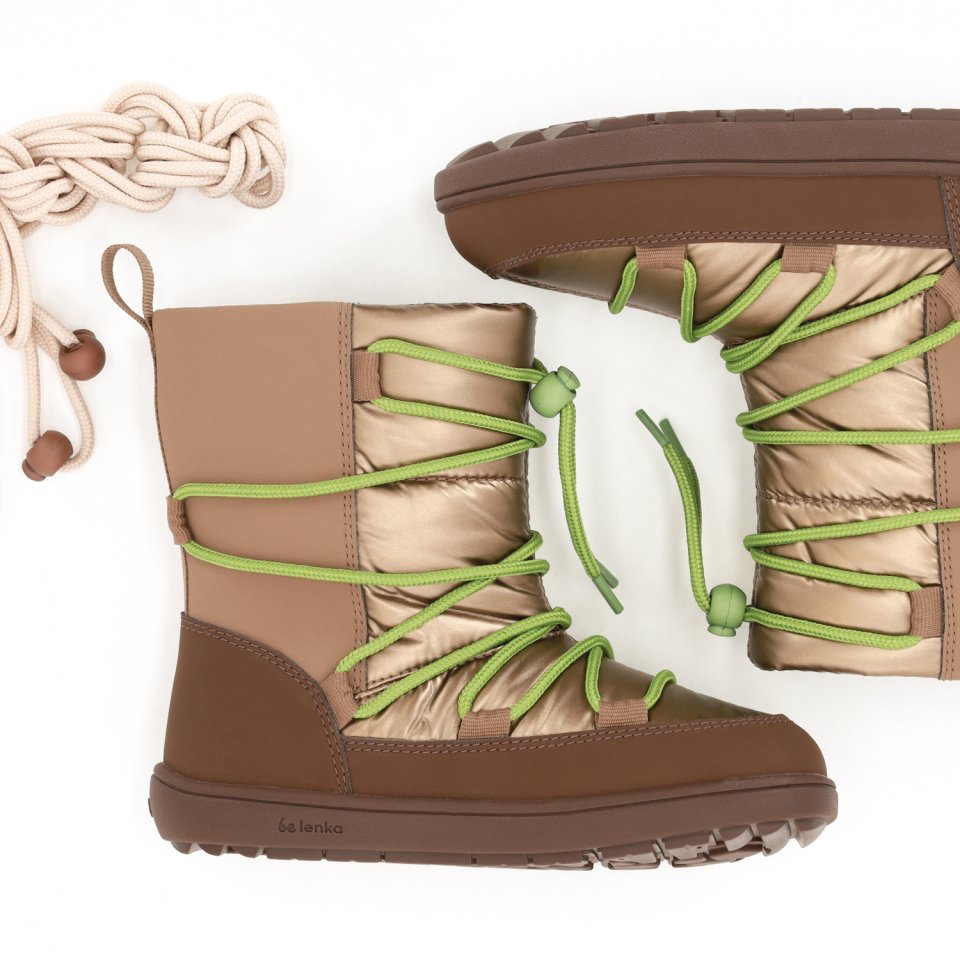 Kids Barefoot Snow Boots Be Lenka Snowfox Kids - Brown